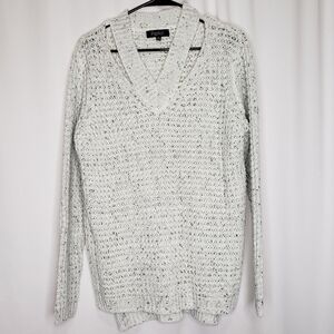 Papillon neck shoulder cut out sweater Medium